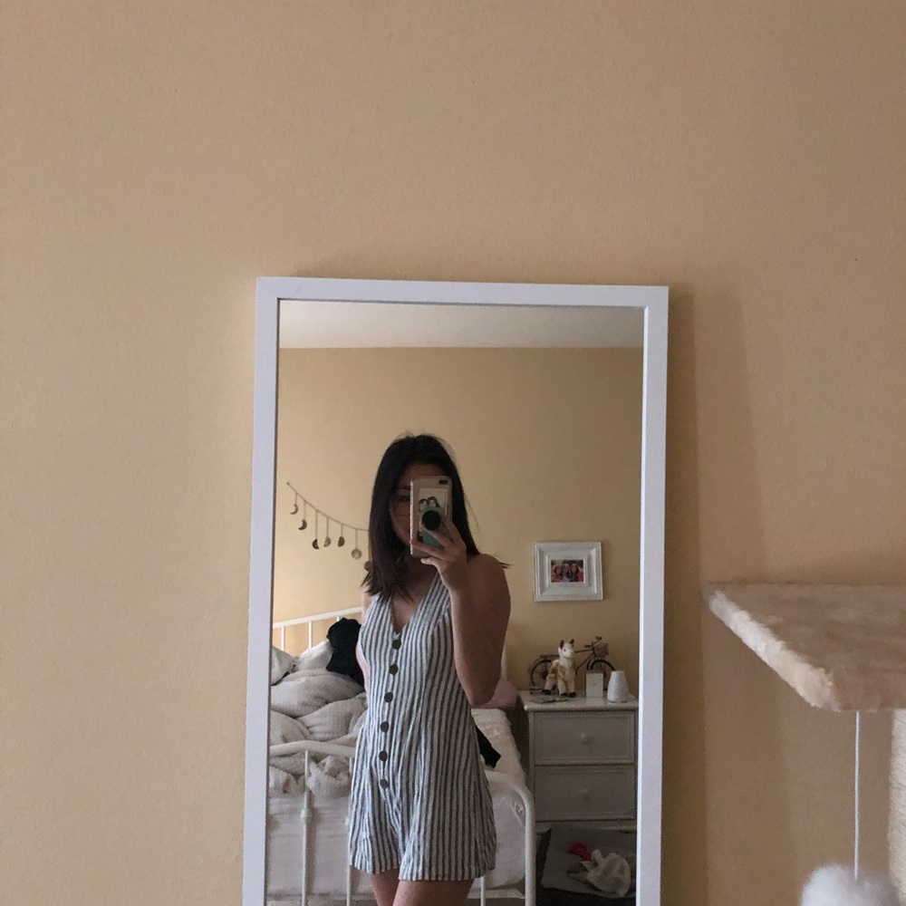 striped romper urban outfitters